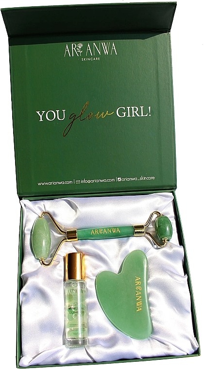 Set - ARI ANWA Skincare The Glow Kit Jade (f/water/10ml + f/roller/1pc + f/massager/1pc) — photo N3