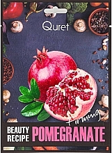 Fragrances, Perfumes, Cosmetics Sheet Mask with Pomegranate Extract - Quret Beauty Recipe Mask Pomegranate Firming