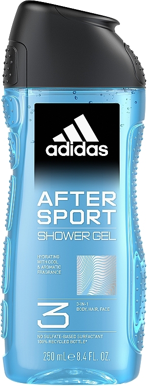 Shower Gel - Adidas 3in1 After Sport Hair & Body Shower — photo N2