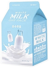 Fragrances, Perfumes, Cosmetics Moisturizing White Milk Sheet Mask - A'Pieu Milk One-Pack Hydrating White Milk