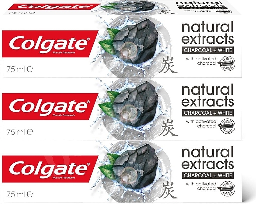 Whitening Toothpaste - Colgate Natural Extracts Charcoal + White — photo N1
