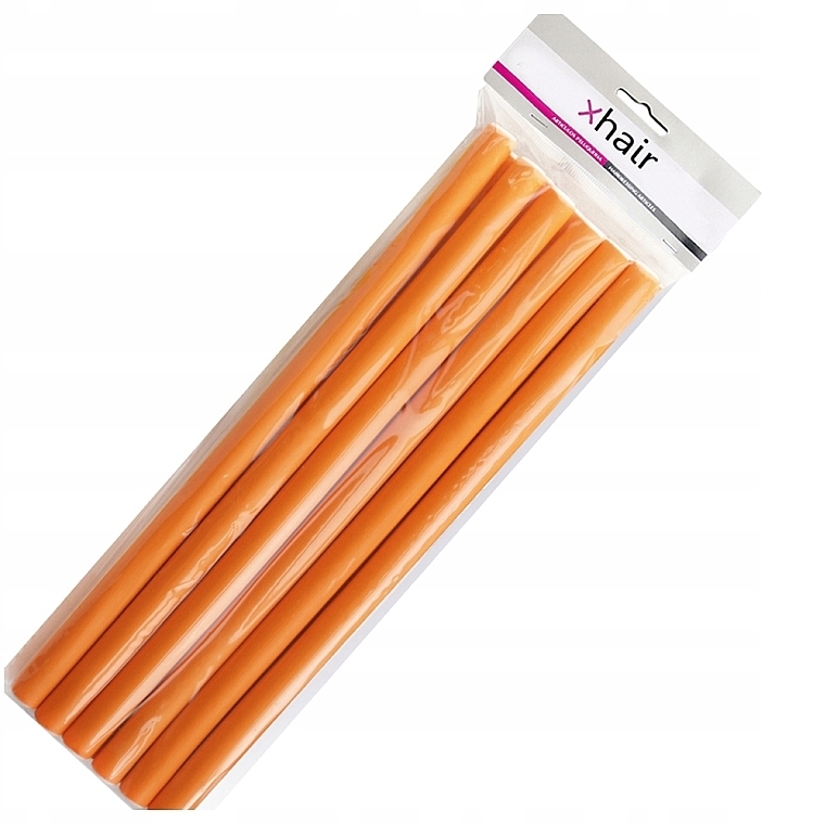 Flexible Curlers, length 18 cm, d16 mm, orange, 10 pcs - Xhair — photo N2