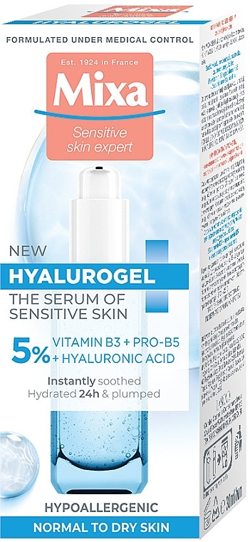 Moisturizing Serum for Sensitive Skin with Hyaluronic Acid and Vitamin B3 - Mixa Hyalorugel — photo N5