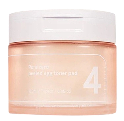 Face Toner Pads with Eggshell Extract - Numbuzin No.4 Pore Zero Peeled Egg Toner Pad — photo N1