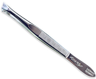 Slanted Tweezers, Silver, 9 cm - Erlinda Solingen Germany — photo N1