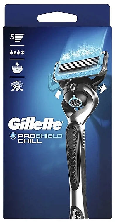Razor with 1 Replacement Cassette - Gillette Proshield Chill — photo N2