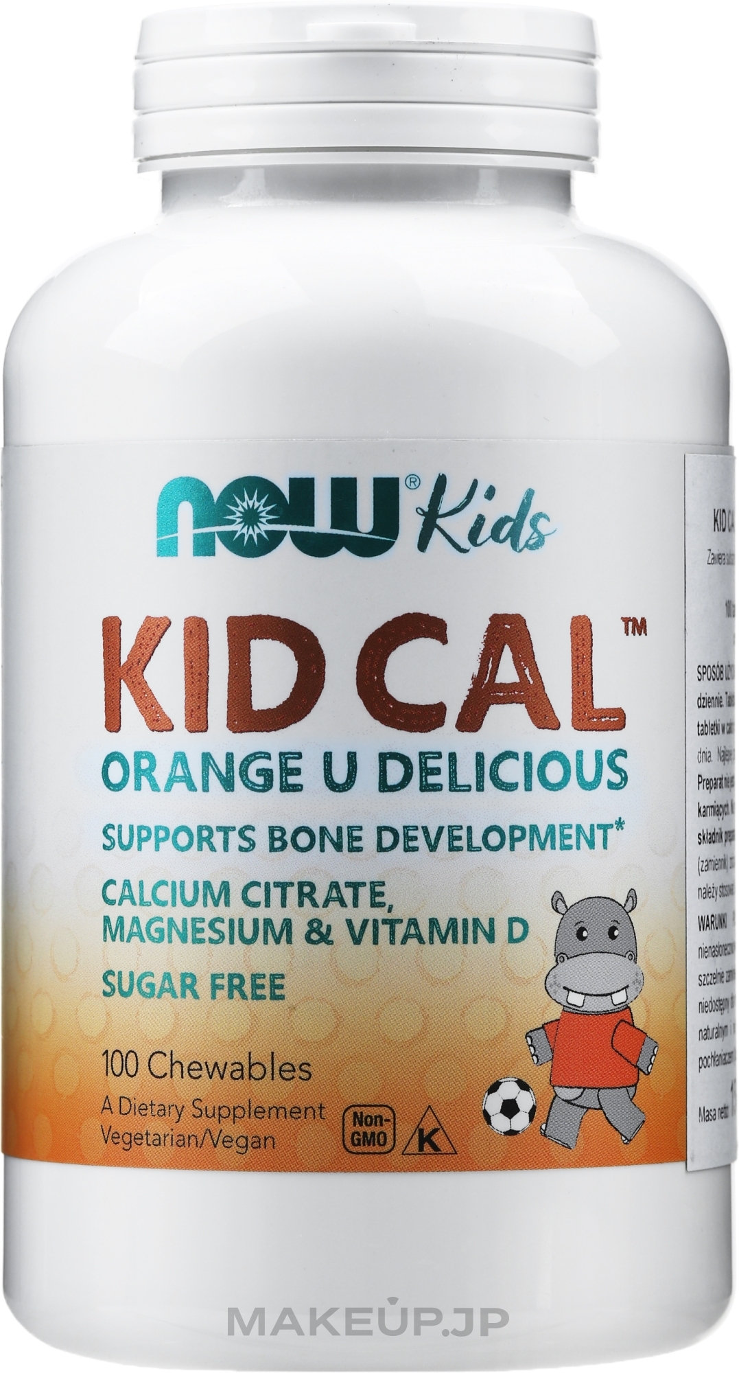 KID-Cal Mag VitD Vitamin-Mineral Complex, 100 tablets - Now Foods — photo 100 szt.