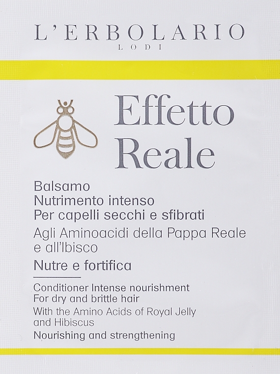 Intensive Nourishment Conditioner for Dry & Damaged Hair - L'Erbolario Effetto Reale Balsamo Nutrimento Intenso (sample) — photo N1