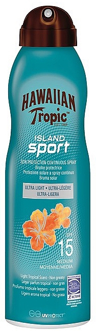 Sunscreen Body Spray - Hawaiian Tropic Island Sport Ultra Light Spray SPF 15 — photo N1