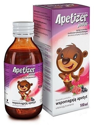 Raspberry-Currant Syrup Kids Dietary Supplement - Aflofarm Apetizer Junior Raspberry-Currant — photo N5