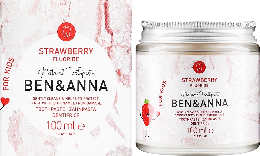 Kids Toothpaste "Strawberry" - Ben&Anna Strawberry Toothpaste Gently Cleanse Children's Teeth — photo N2