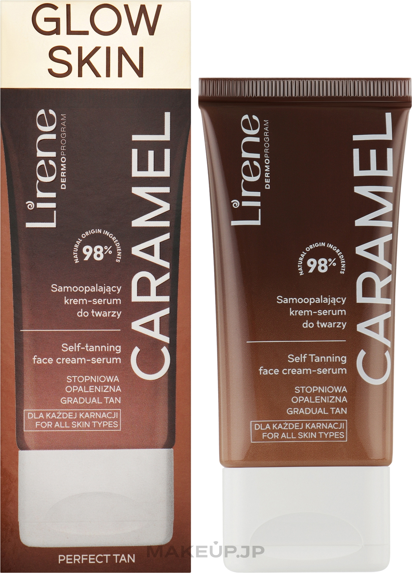 Self-Tanning Face Cream Serum 'Caramel' - Lirene Perfect Tan Self-Tanning Cream-Serum — photo 50 ml