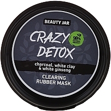 Cleansing Peel-Off Mask with Charcoal, White Clay & Ginseng - Beauty Jar Crazy Detox Clearing Rubber Mask — photo N2