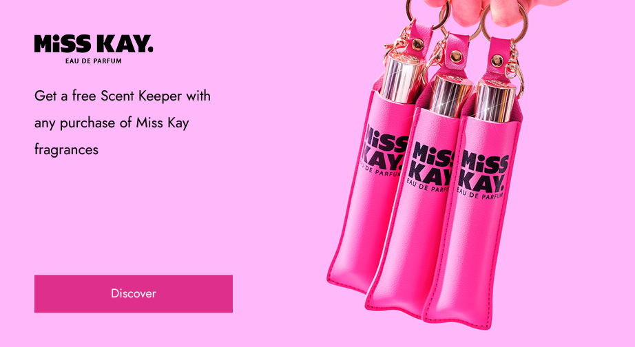 Get a free Scent Keeper with any purchase of Miss Kay fragrances. 