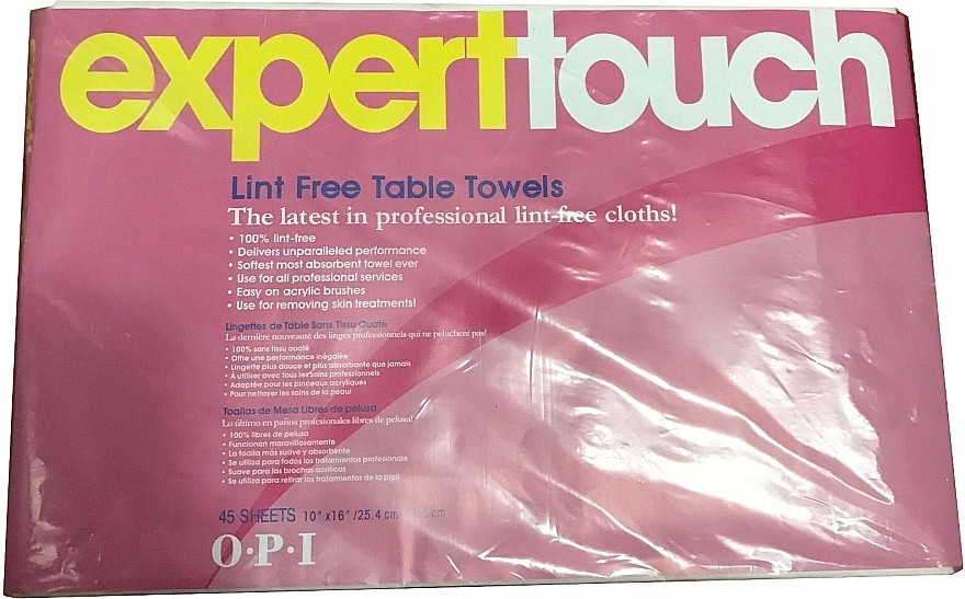 Lint-Free Disposable Towels - OPI. Expert Expert Touch Table Towels — photo N1