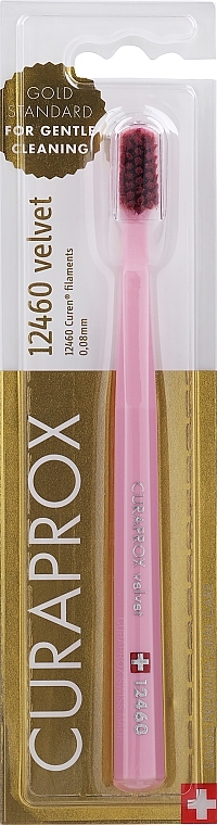 Toothbrush 'Velvet CS 12460', pink and burgundy - Curaprox — photo N1