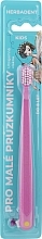 Children's Toothbrush, ultra-soft, up to 8 years old, pink - Herbadent Kids Toothbrush — photo N1