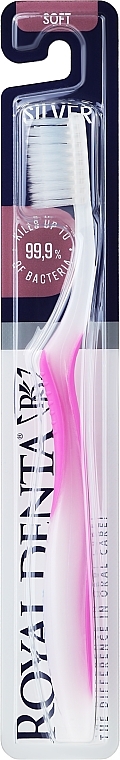 Soft Toothbrush with Silver Nano Particles, pink - Royal Denta Silver Soft Toothbrush — photo N1