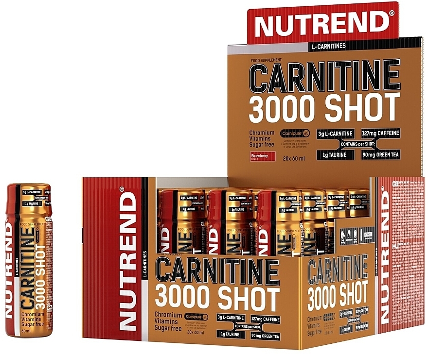 Dietary Supplement - Nutrend Carnitine 3000 Shot Strawberry — photo N2