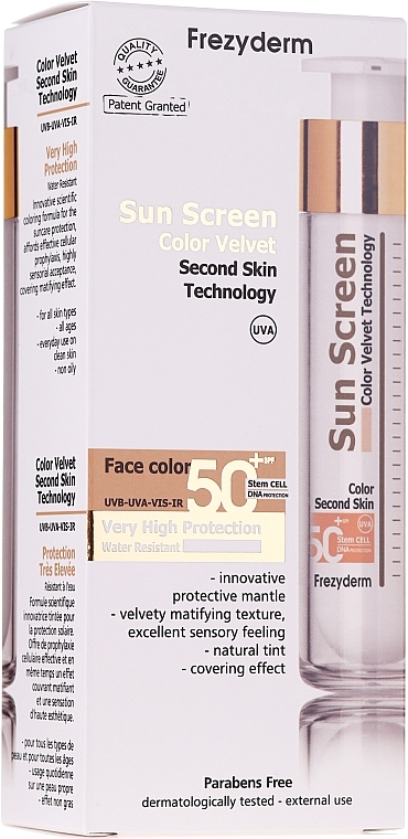 Facial Sun Cream - Frezyderm Sun Screen Color Velvet Face Cream SPF 50+ — photo N2