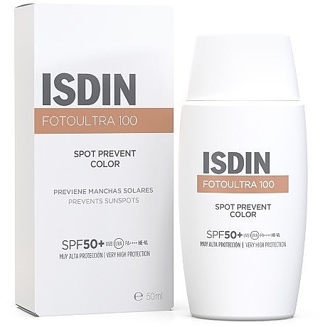 Sunscreen Face Fluid - Isdin Fotoultra 100 Spot Prevent Colour SPF 50+ — photo N1