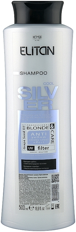 Anti-Yellow Shampoo 'Smoky Silver' - Comby Elitan Cool Silver Anti Yellow Smoky Silver Effect — photo N1