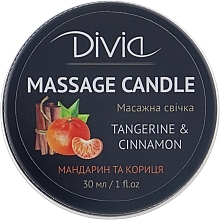 Fragrances, Perfumes, Cosmetics Hand & Body Massage Candle "Tangerine & Cinnamon", Di1570 (30 ml) - Divia Massage Candle Hand & Body Tangerine & Cinnamon Di1570