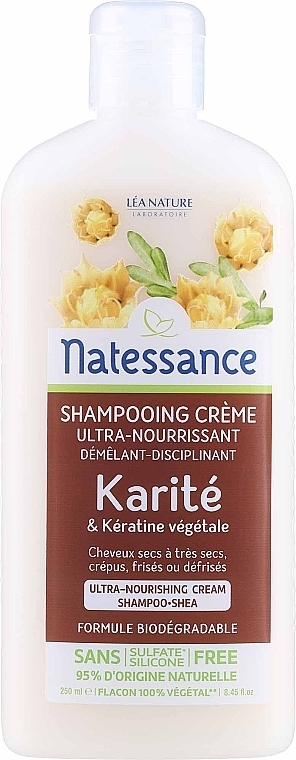Shampoo with Shea Butter & Vegetable Keratin - Natessance Ultra-Rich Shampoo Shea And Botanical Keratin — photo N1