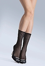 Women Socks with Crystals 'Glamoure 05', grigio - Knittex — photo N1
