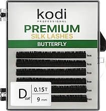 Fragrances, Perfumes, Cosmetics Butterfly Green D 0.15 False Eyelashes (6 rows: 9 mm) - Kodi Professional