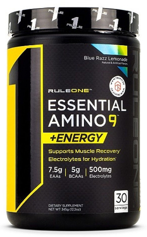 Amino Acid Complex - Rule One Essential Amino 9 + Energy Blue Razz Lemonade — photo N1