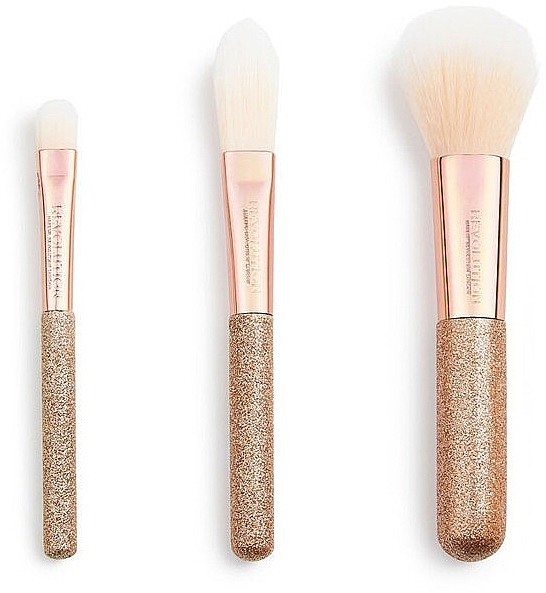 Makeup Brush Set, 3pcs - Makeup Revolution London Brushes Mini Brush Set — photo N2