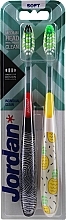 Fragrances, Perfumes, Cosmetics Soft Toothbrush, yellow with pineapple + black - Jordan Individual Clean Soft