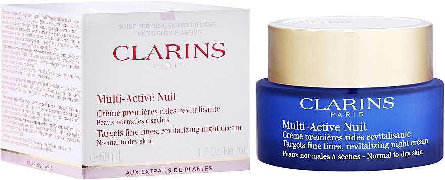 Anti First Aging Signs Facial Night Cream - Clarins Multi-Active Night Cream Normal to Dry Skin — photo N1