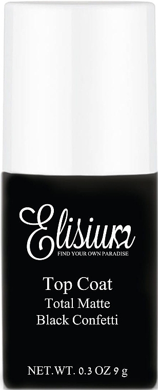 Top Coat - Elisium Top Coat Total Matte Black Confetti — photo N1