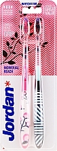 Fragrances, Perfumes, Cosmetics Toothbrush Individual Reach, Medium, pink + black - Jordan Individual Reach Medium