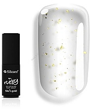 Gel Polish Top Coat with Golden Particles - Silcare Flexy Top Coat She’s Gold — photo N2