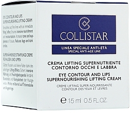 Fragrances, Perfumes, Cosmetics Eye and Lip Contour Cream - Collistar Supernourishing Lifting Cream Eye and Lip