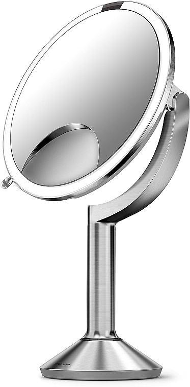 Round Touch Mirror, 20 cm, silver - Simplehuman Sensor Touch Control Trio Mirror — photo N2
