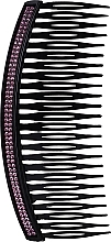 Fragrances, Perfumes, Cosmetics Comb FA-5669, black with lilac crystals - Donegal Hair Comb