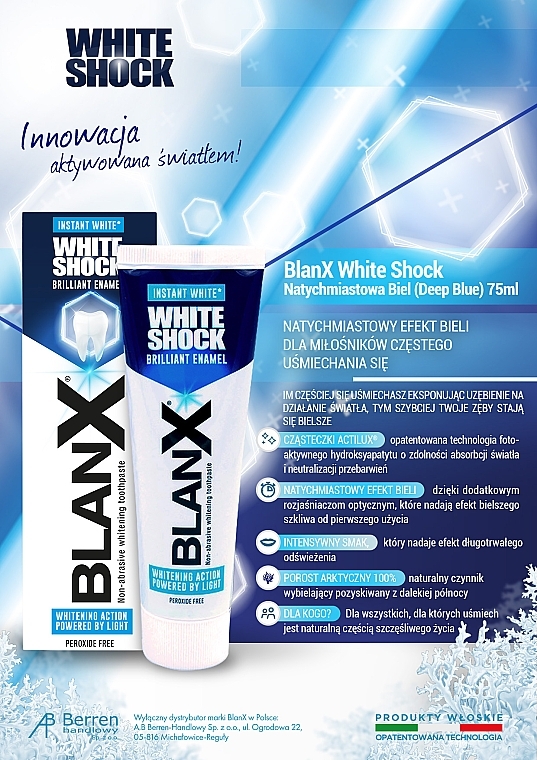 Whitening Toothpaste "White Shock" - Blanx White Shock Brilliant Toothpaste — photo N3