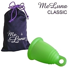 Menstrual Cup with Ring, S-size, green - MeLuna Classic Menstrual Cup Ring — photo N4