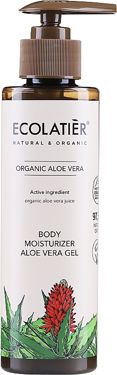 Organic Aloe Vera Moisturizing Body Gel - Ecolatier Body Moisturizer Aloe Vera Gel — photo N1