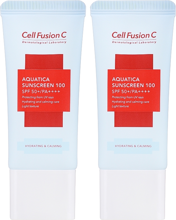 Skincare Set - Cell Fusion C Aquatica Sunscreen 100 SPF 50+/PA+ + Set (cr/2x35ml) — photo N3