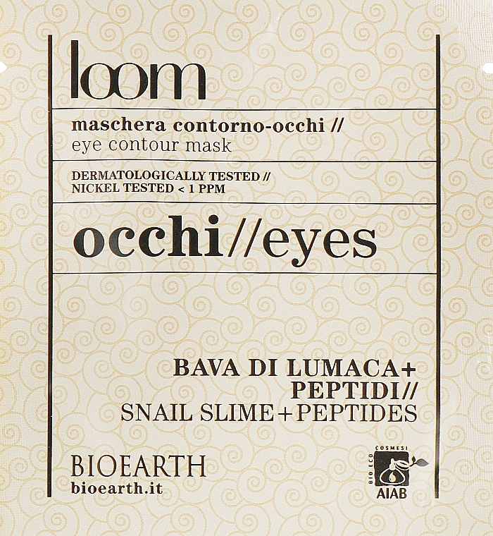 Snail Mucin and Peptides Eye Contour Mask - Bioearth Loom Eye Contour Mask — photo N1