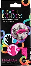 Dyeing Gloves, 2 pcs - Framar Bleach Blenders Microfibre Gloves Black&Pink — photo N1