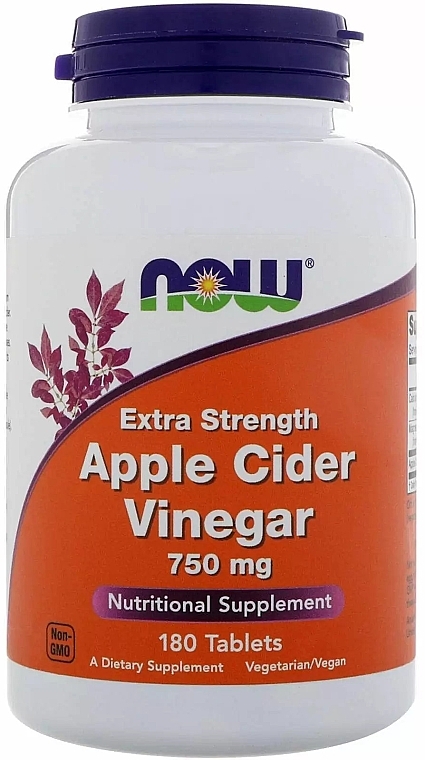 Dietary Supplement "Apple Cider Vinegar", 750mg - Now Foods Apple Cider Vinegar — photo N1