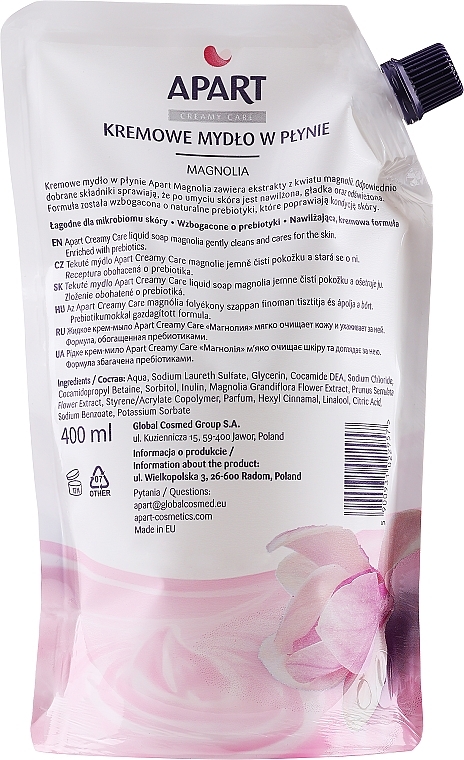 Magnolia Liquid Cream Soap - Apart Natural Creamy Care Magnolia + Prebiotyc (doy-pack) — photo N2