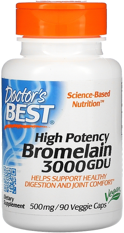 High Potency Bromelain 3000 GDU, 500 mg, capsules - Doctor's Best — photo N3