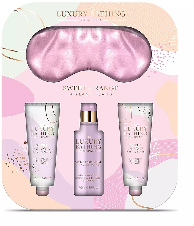 Set - Grace Cole The Luxury Bathing Sweet Orange & Ylang Ylang Set (b/cr/50ml + h/cr/50ml + b/h/spray/100ml + sleep/mask/1pc) — photo N1